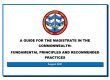 Guide for the Magistrate in the Commonwealth: Fundamental Principles and Recommended Practices