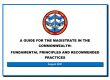 Guide for the Magistrate in the Commonwealth: Fundamental Principles and Recommended Practices
